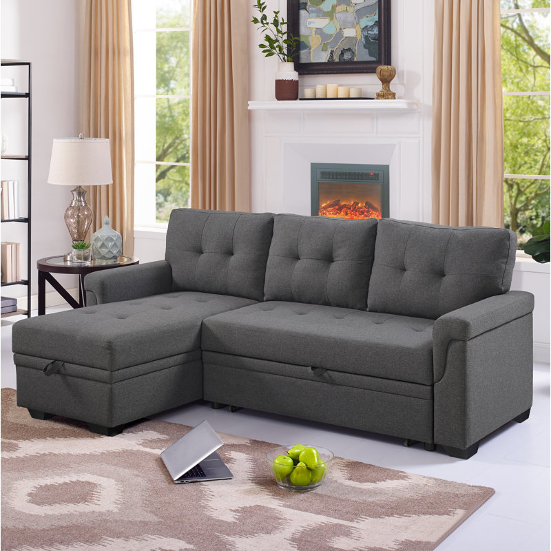 Ebern Designs Whitby Reversible Sleeper Sectional & Reviews Wayfair